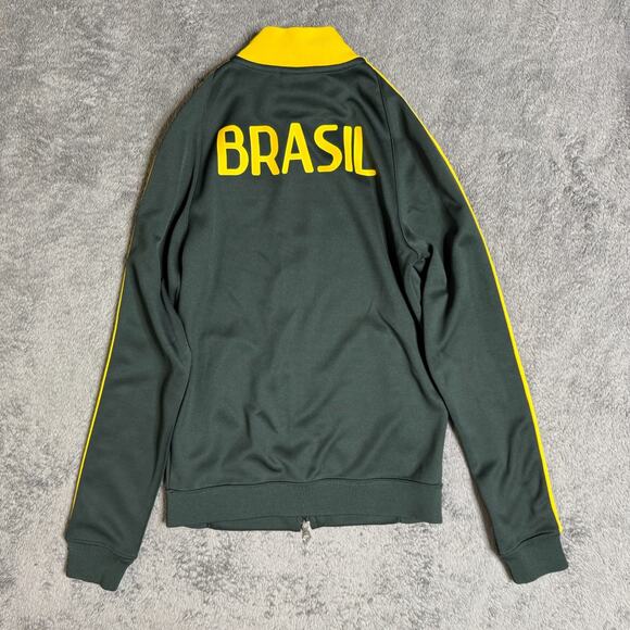 Y2K NIKE Brazil National Team 2013/2014 Anthem Track Jacket S Full Zip Green - Picture 2 of 6